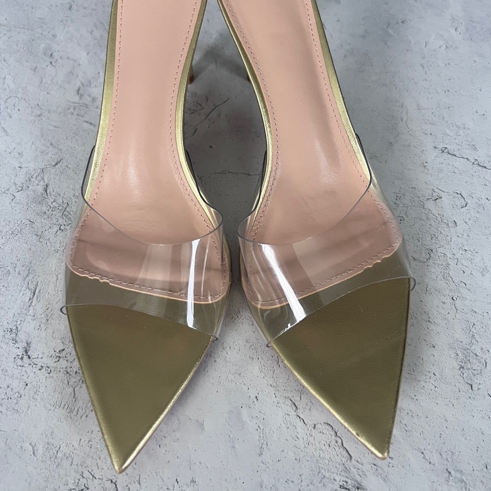 Elegant Gold Transparent Women's Heels